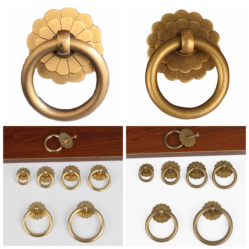 Door Handle Bar - Antique Brass Cabinet Ring Knobs Pulls