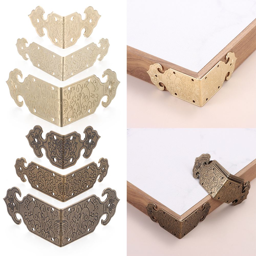 Furniture Hardware Covers - 8Pcs Metal Antique Corner Protector Right