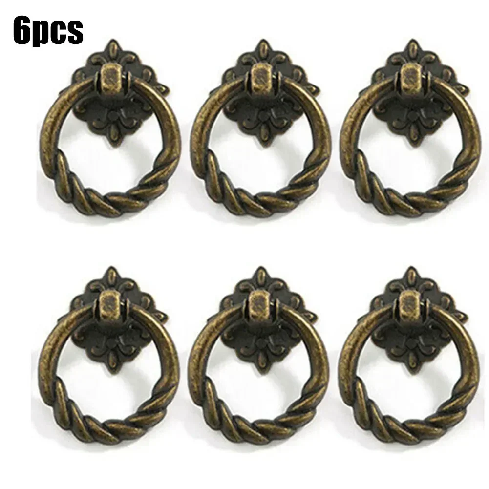 Furniture Hardware Vintage - 6Pcs Vintage Round Ring Furniture Door